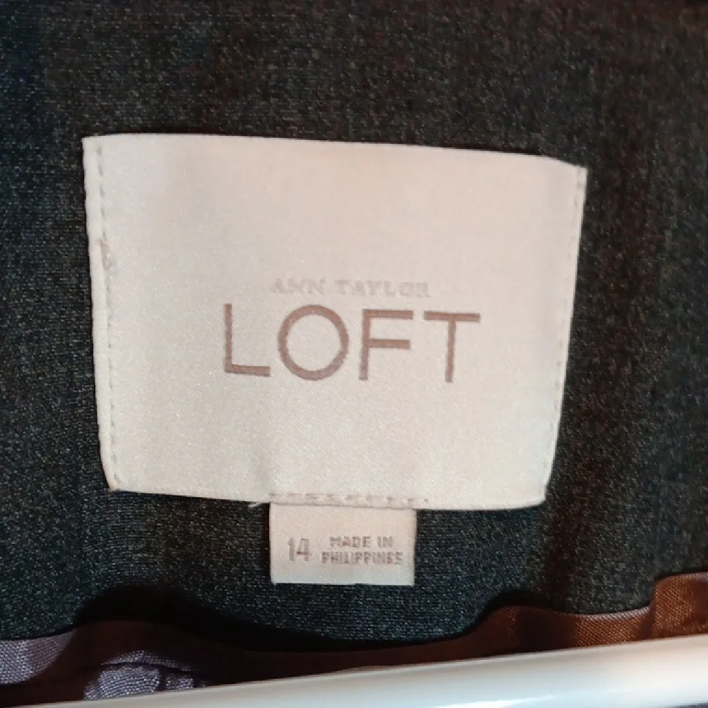 LOFT Gray Tailored Blazer with Notched Lapel - Picture 2 of 5